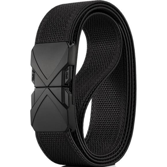 Stretch nylon belt quick release buckle elastic web belt for golf hiking casual - Picture 1 of 8